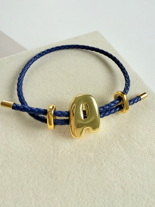 Initial Leather Bracelet (P016)