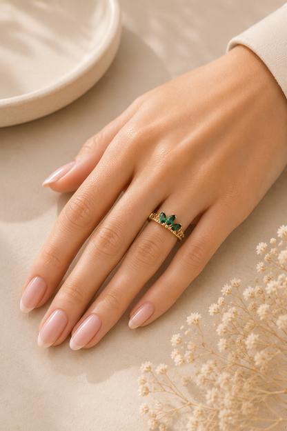 Emerald Crown Ring