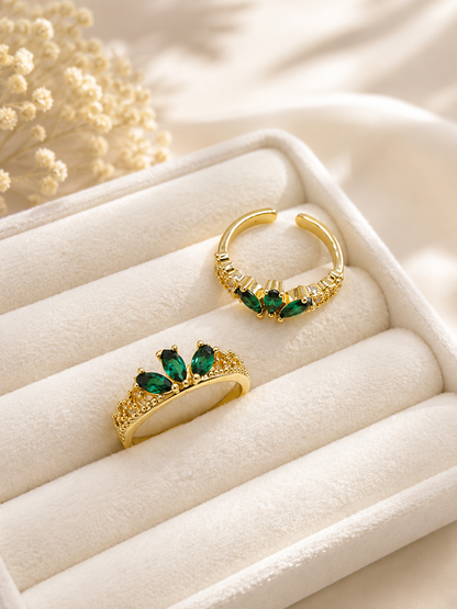 Emerald Crown Ring