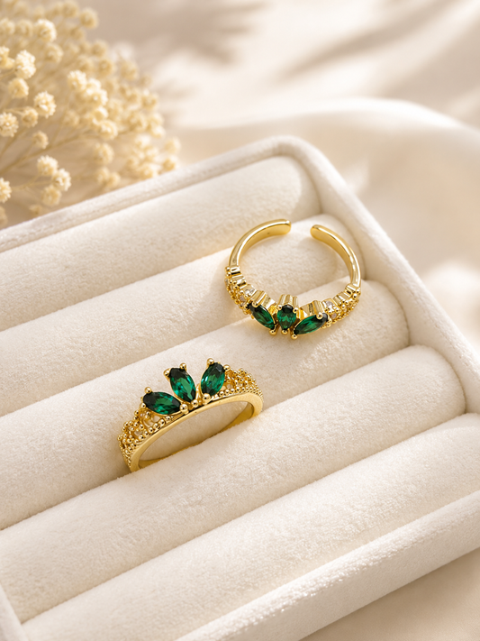 Emerald Crown Ring