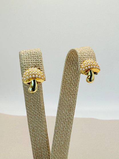 Earrings Mushrooms Pearl (A016)