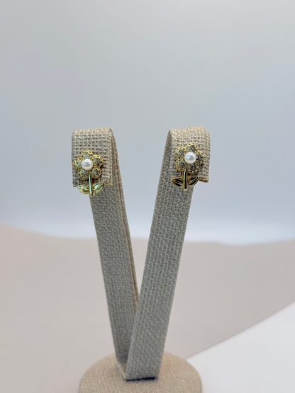 Earring Pearl Flower (A015)