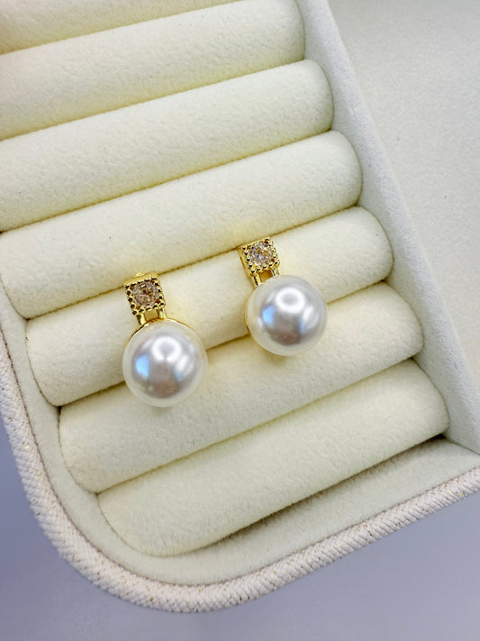 Earrings Pearl Zircon (A019)