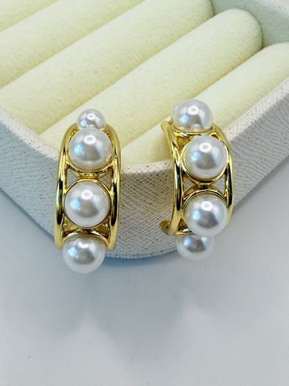 Earring Pearl Hoop (A022)