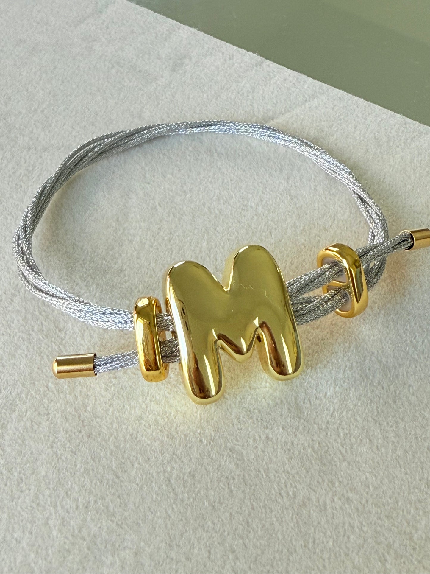 Initial Leather Bracelet (P016)