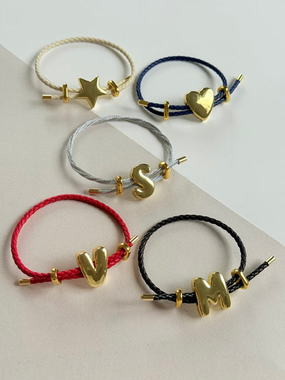 Initial Leather Bracelet (P016)