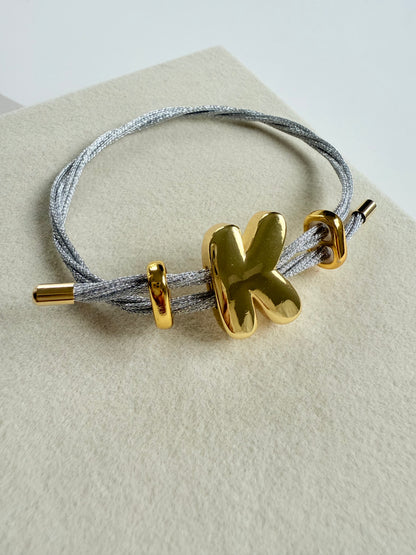 Initial Leather Bracelet (P016)