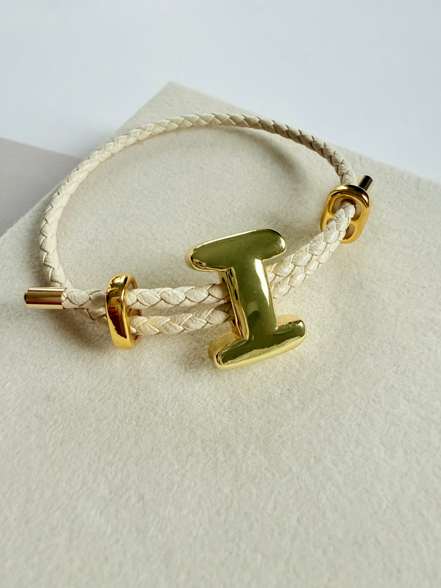 Initial Leather Bracelet (P016)