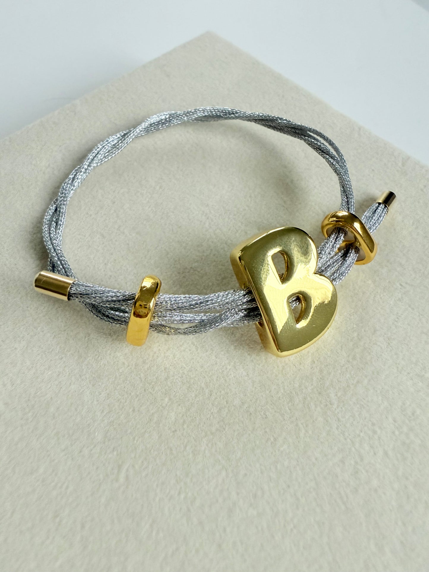 Initial Leather Bracelet (P016)