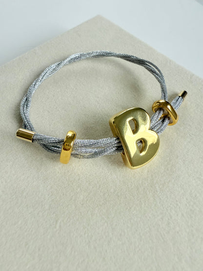Initial Leather Bracelet (P016)