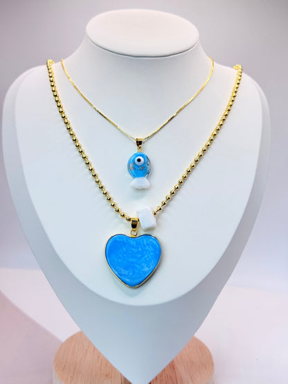 Necklace Aura Heart   (N012)