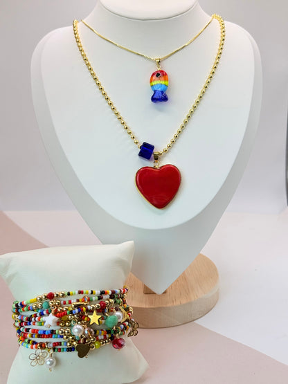 Necklace Aura Heart   (N012)