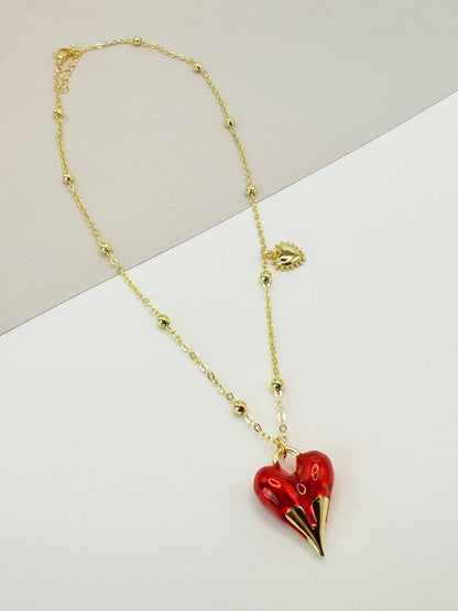Necklace Heart Fire (C015)