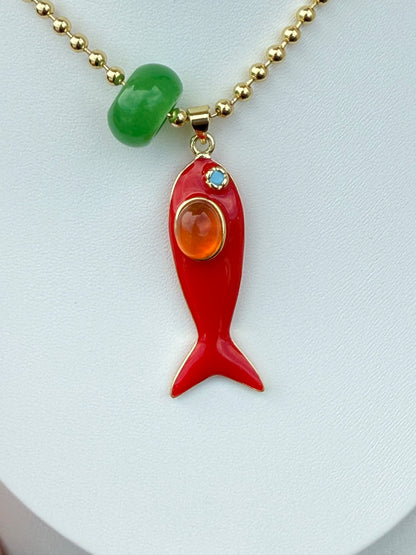 Necklace Red Fish (C014)