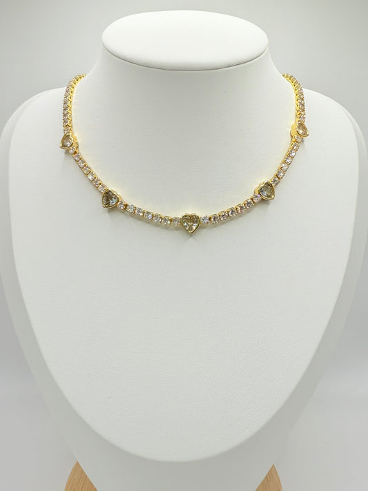 Necklace Heart Zircon (C018)