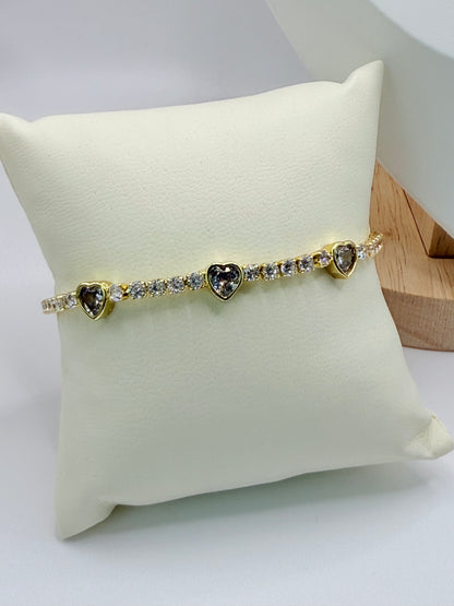 Bracelet Zircon Heart (P013)
