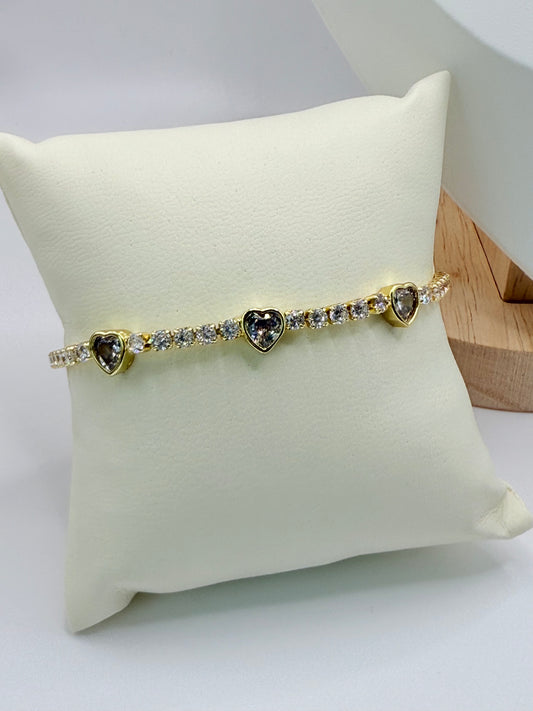 Bracelet Zircon Heart (P013)