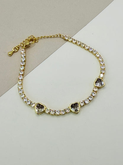 Bracelet Zircon Heart (P013)