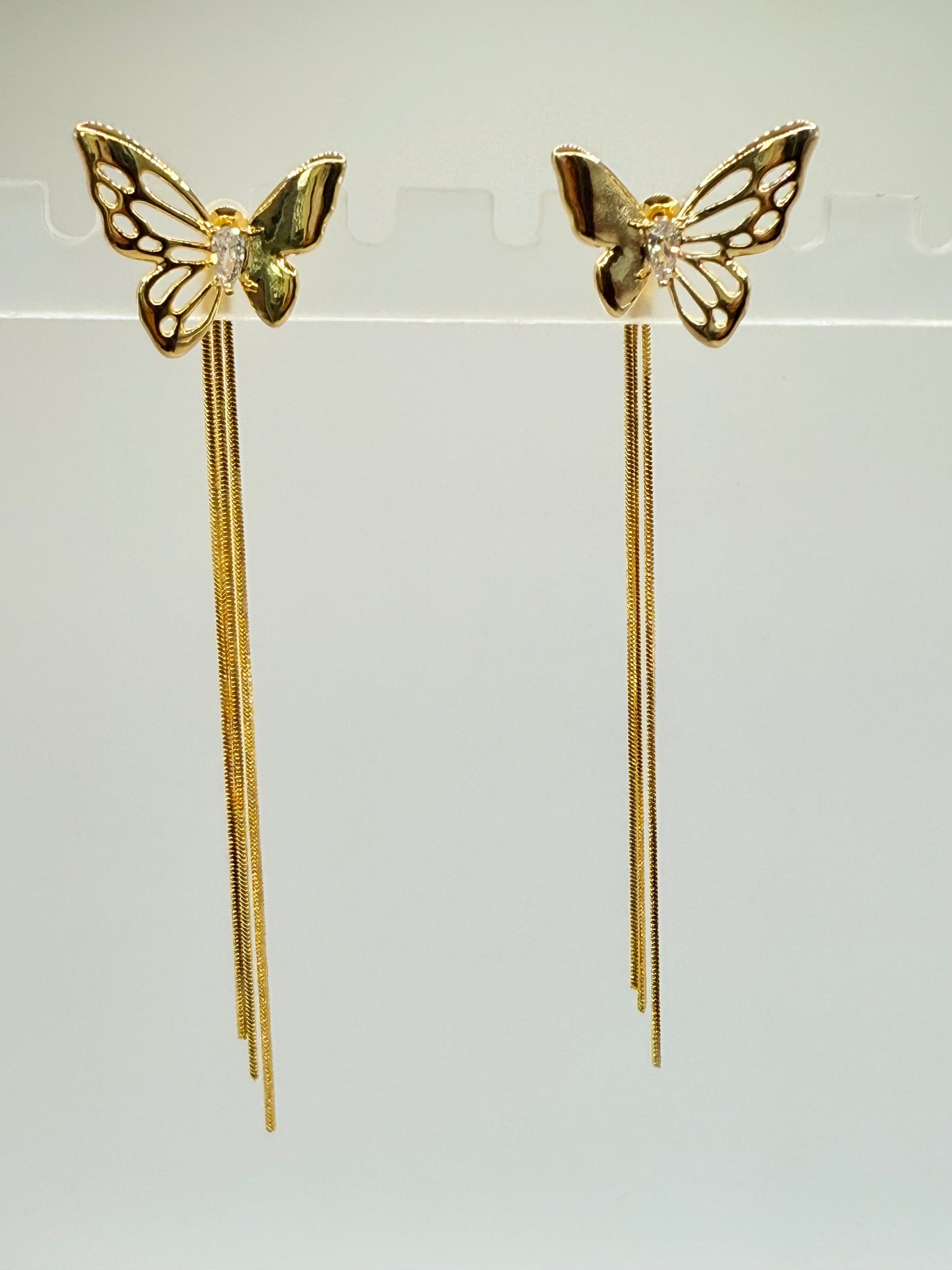 Earrings Zircon Butterfly (A004)