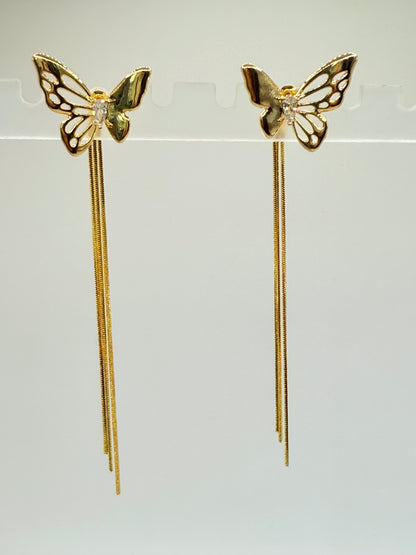 Earrings Zircon Butterfly (A004)