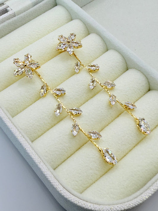 Earrings Crystal Leaves (A009)
