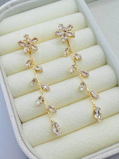 Earrings Crystal Leaves (A009)