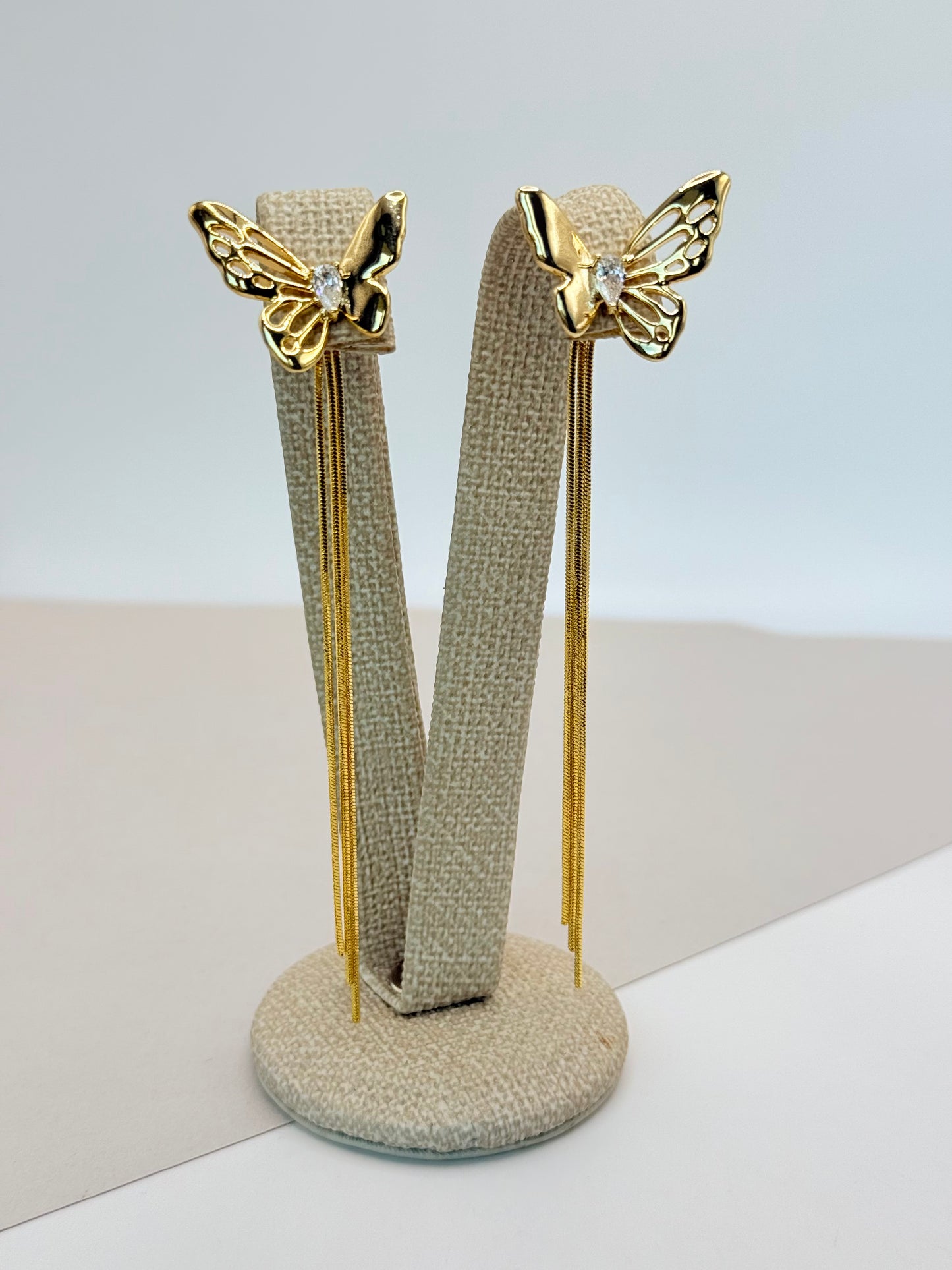 Earrings Zircon Butterfly (A004)