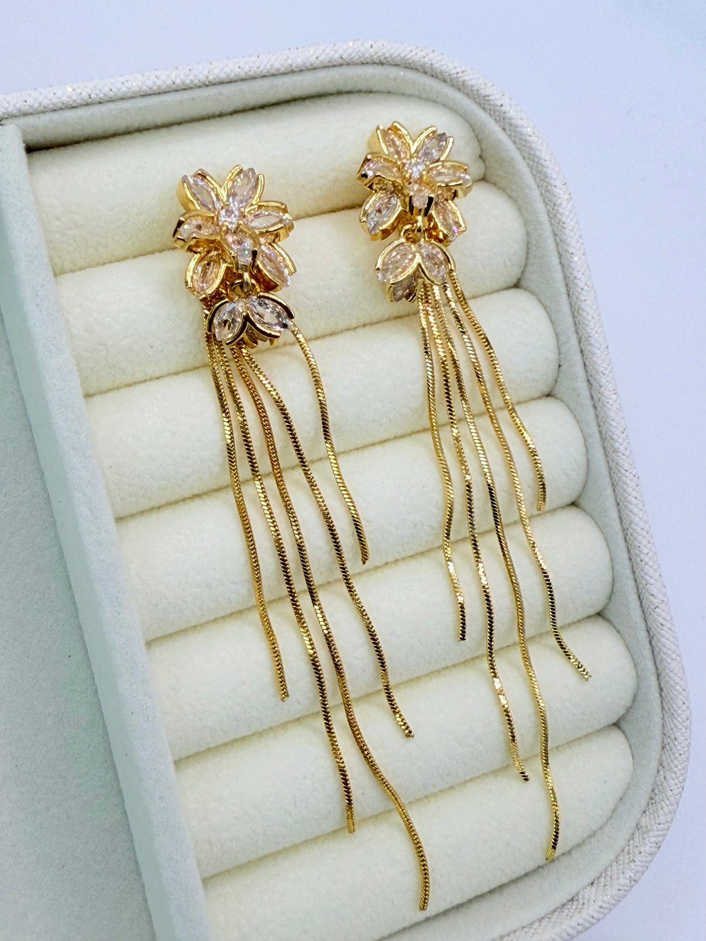 Earrings Zircon Flower (A005)