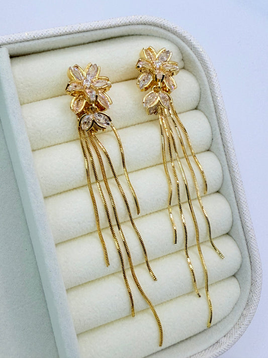 Earrings Zircon Flower (A005)