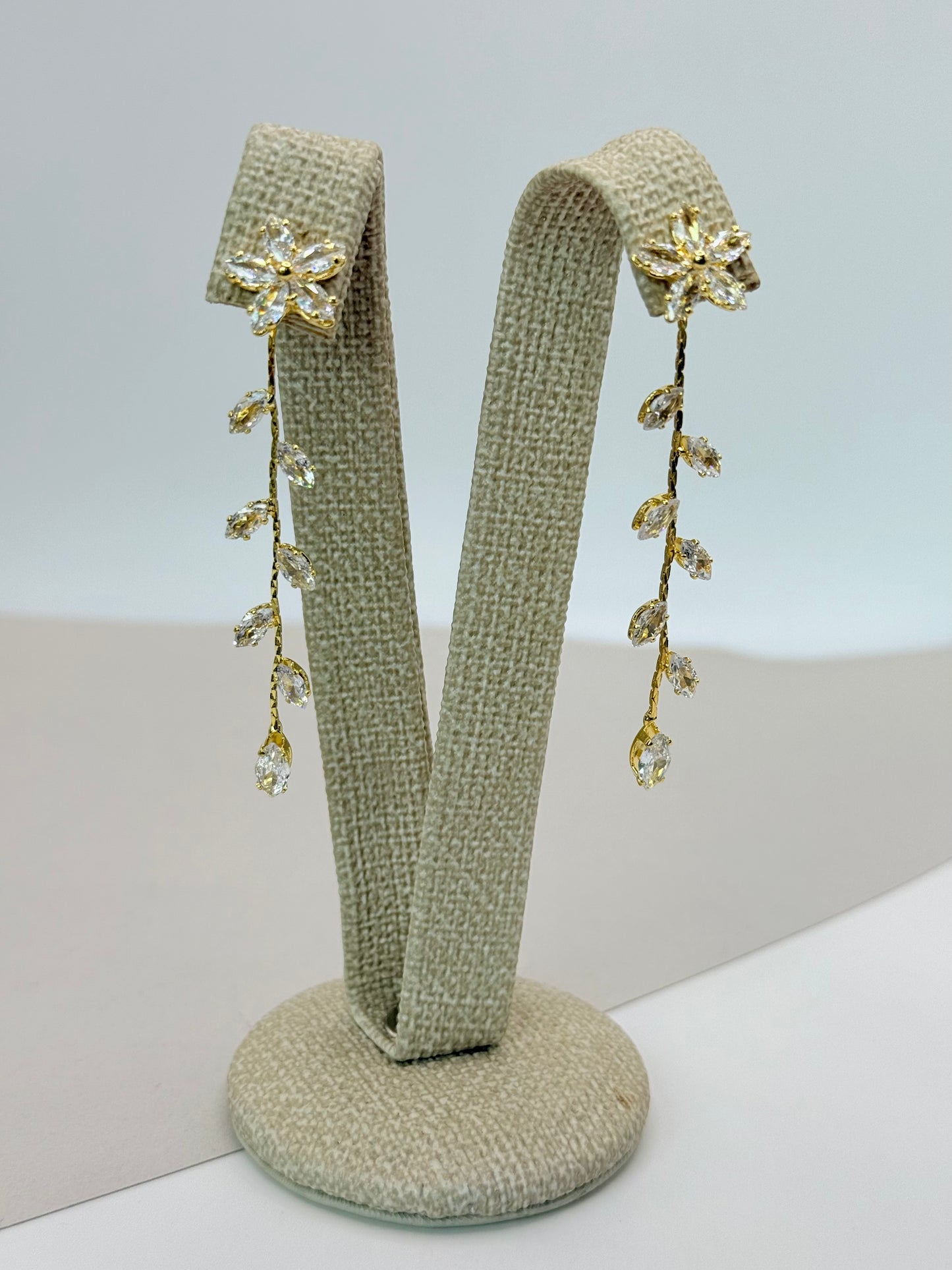 Earrings Crystal Leaves (A009)