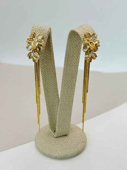 Earrings Zircon Flower (A005)