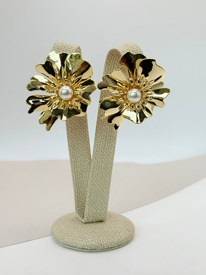 Earrings Pearl Flower (A001)