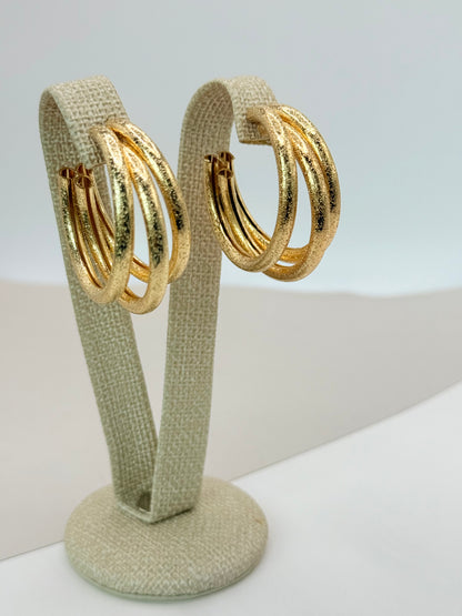 Earrings Three Rings (A002)
