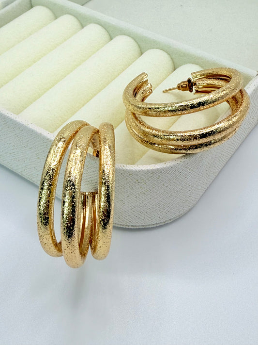 Earrings Three Rings (A002)